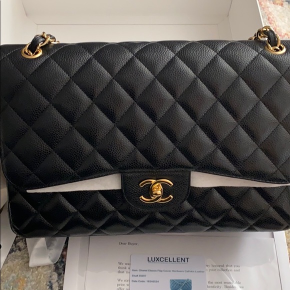 Chanel jumbo classic flap caviar calfskin leather - Picture 6 of 11